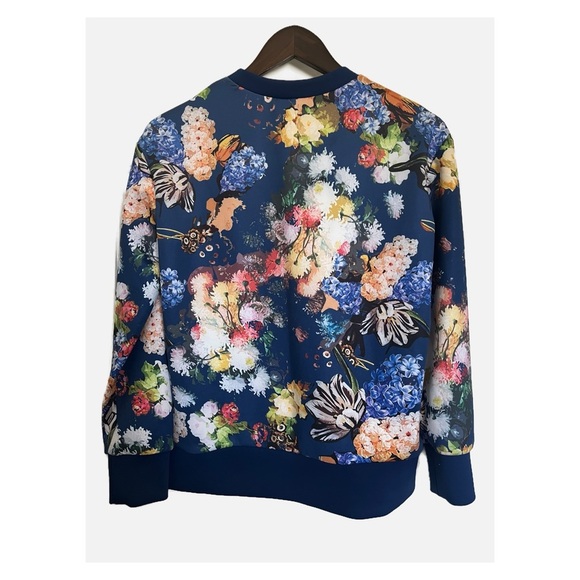 Foray Golf Floral Crewneck Pullover Top Sweatshirt Blue - Picture 3 of 6